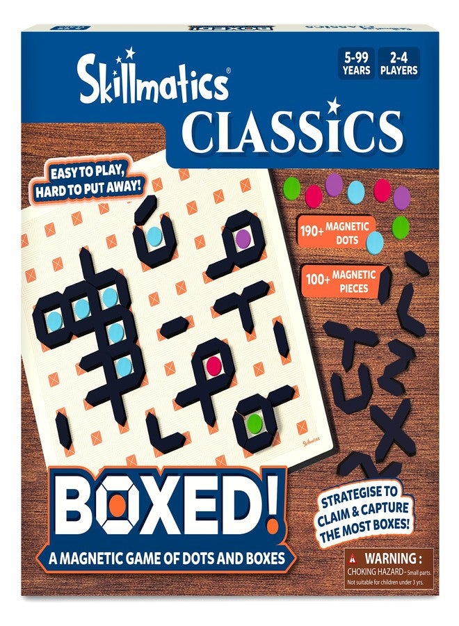 Skillmatics Magnetic Dots & Boxes Game - Classic Family Strategy Board Game for Game Nights & Travel, Magnetic Fun for Kids, Teens & Adults, Ages 5, 6, 7, & Up, 2-4 Players - Image 1